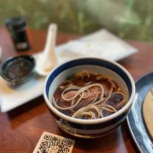 Duck dipping soba