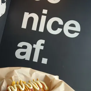 Wall affirmations and Korean corn dog