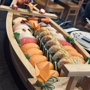 Sushi Boat! Subbed some of the fish for extra salmon.