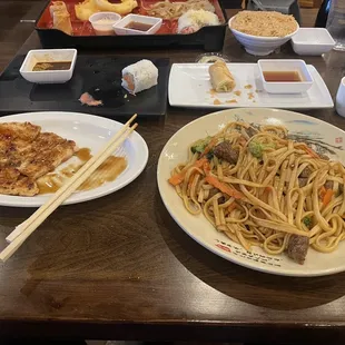 Teriyaki chicken &amp; steak yakisoba