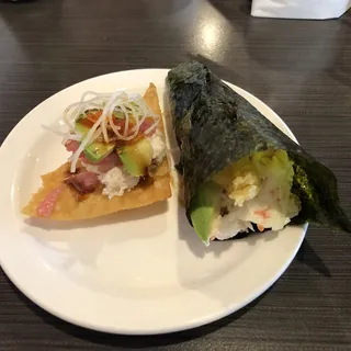 Shrimp tempura hand Roll