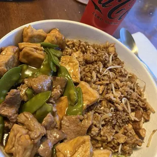 Beef Tofu and Chicken Fried Rice