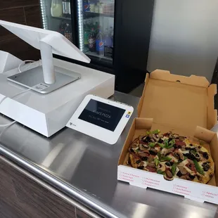 Personal size pizza with drink only $7.99 all day. Pizza is delicious here!