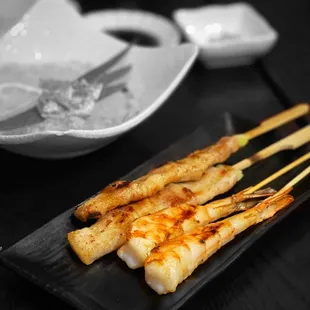 Shrimp and Pork Belly Skewers @whaevaeats