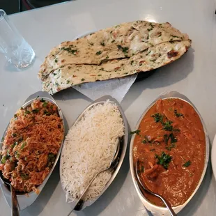 a variety of dishes of food