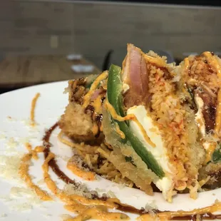 a close up of a plate of food