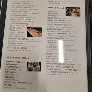menu