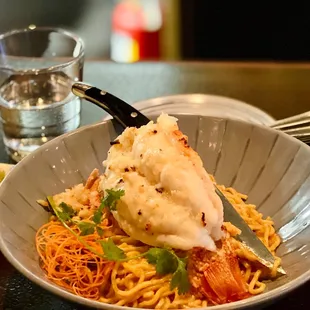 Charred Lobster Tail Salted Egg Hokkien Mee