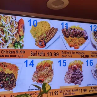 More menu, meat and skewers items