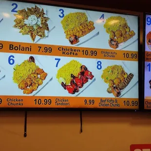 Menu on the wall/tv display