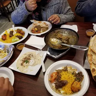 Goat karhayi, chapli kabab, beef kabab &amp; chicken boti meal.