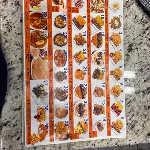 menu, sushi and sashimi