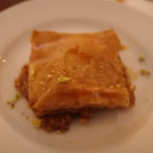 a piece of pastry on a plate