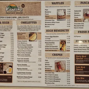 Breakfast menu