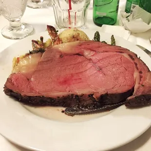 Thick cut of prime rib--cooked perfectly!