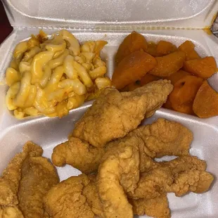5-Piece Fish Meal+Mac-N-Cheese+Candied Yams, 'Build-a-Meal' Option (Select a Main, Select 2 Sides) =$7.99 w/o Tax