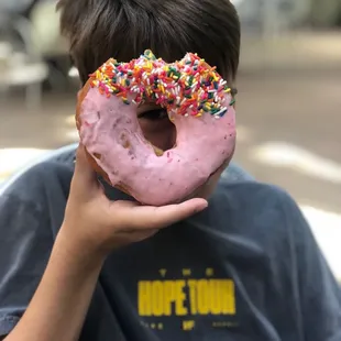 Strawberry frosted donut