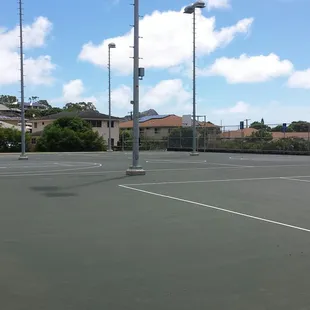 Another view of the finished basketball court.