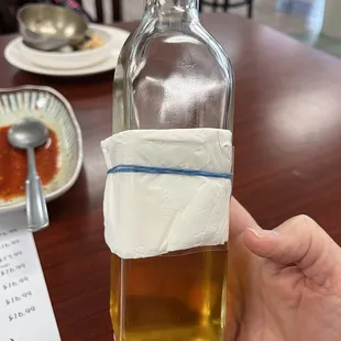 Special oil that's only for the special bibimbap and it's delicious!!!