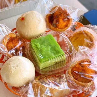 a variety of pastries on a plate