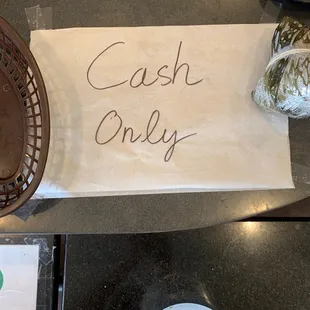 Cash only.