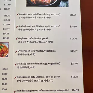 menu