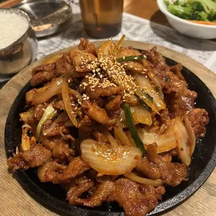 spicy stir fried pork (dwaeji bulgogi)