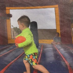 Also, their was a basketball hoop inside and came with a ball. Everything was so clean.