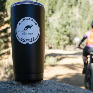 a person riding a bike in the background