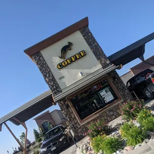 the entrance to the restaurant