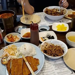 Tonkatsu is good and jajangmyeon