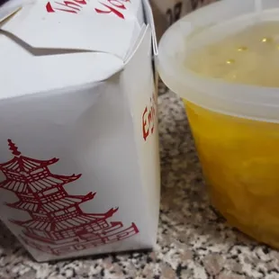 Look how over stuft that shrimp fried rice is.