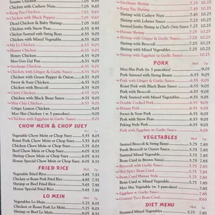 menu