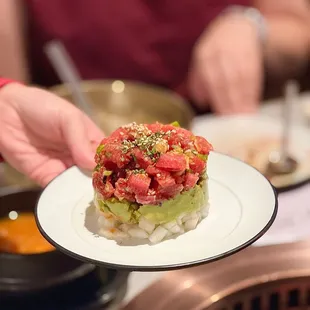 Raw beef tartare (육회 타다끼)