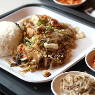 Japchai with Tofu ($11.50) - Vermicelli noodles and vegetables stir-fried in oriental sauce