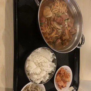 a tray of food