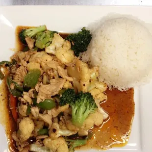 Chicken Stir Fry with jasmine rice