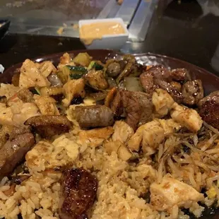Chicken and Steak double fried rice