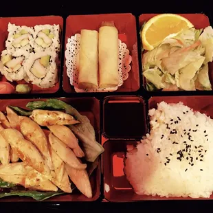 Kanji's bento box coming soon.   This is ours teriyaki chicken bento.