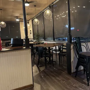 a view of the dining area