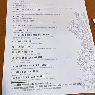 Menu, other