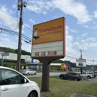a sign for a restaurant