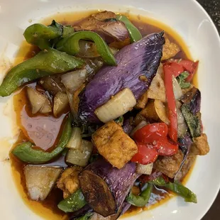 Basil eggplant with tofu