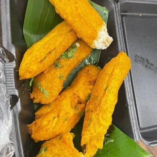 Raw banana bajji