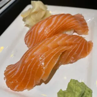 Fresh salmon nigiri