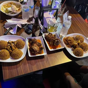 Jollof rice chicken and plantain