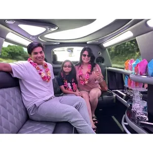 After a flight from San Diego, my family was transported in a fine limo.