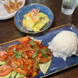 Crispy Salmon White Rice Salad