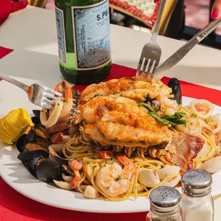 Italian seafood pasta in Miami Beach