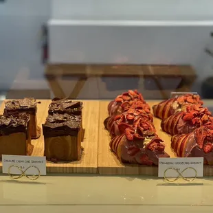 a variety of pastries on display